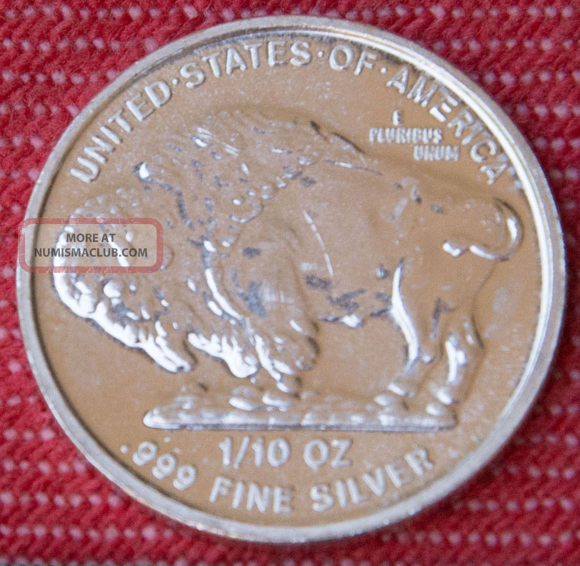 1x 1/10 Oz Silver Coin - Buffalo.  999 Silver photo