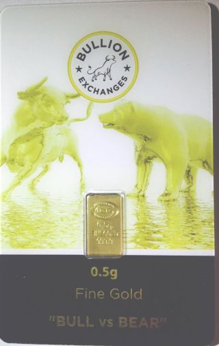 Gold Bar,  0.  5 Grams,  Fine Gold 999.  9 