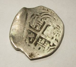 Spanish Medieval Antique Coin - 1715 Plata Treasure Fleet Treasure - Extrem Rare photo