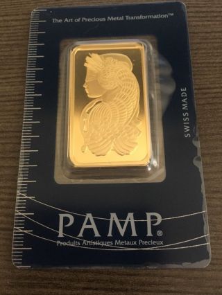 1 Oz Pamp Suisse Gold Bar photo