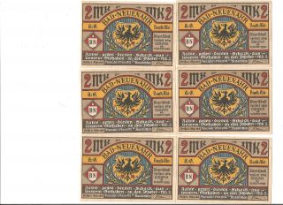 1922 Bad - Neuenahr Notgeld (12) 2 Mark Germany Crisp Uncirculated photo