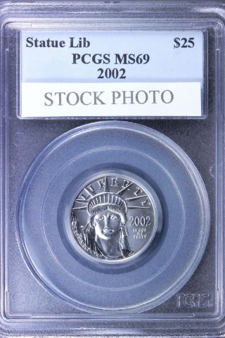 2002 $25 1/4 Oz Platinum Eagle Pcgs Ms69 13 - 7/13nmt photo