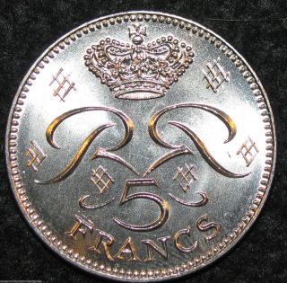 Monaco 5 Francs 1976 Europe World Coin (combine S&h) Bin - 325 photo