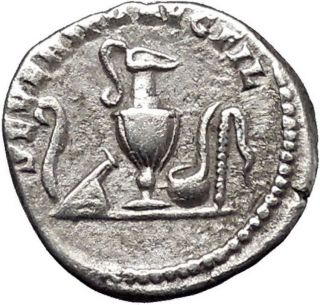 Geta 202ad Silver Rare Ancient Roman Coin Sacrificial Implement Lituus I46747 photo