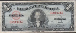 Caribbean Islands 1 Peso Series Of 1949 Block C - A Circulated Banknote photo