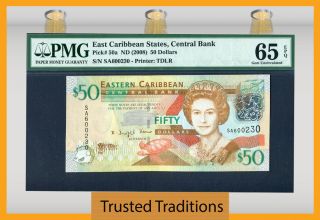 Tt Pk 50a 2008 50 Dollars Eastern Caribbean States Pmg 65 Epq Gem Uncirculated photo