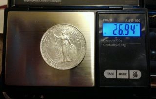 Great Britain 1 Trade Dollar 1897.  Km T5 Britannia.  One Silver Crown Coin. photo