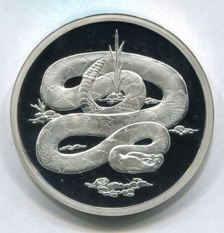Rattle Snake 1,  000 Grain (2,  Oz) Sterling Silver Medal photo