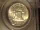 1957 - D Franklin Pcgs Ms65 Fbl Cac Full Bell Lines Half Dollars photo 2