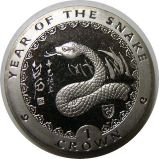 Elf Isle Of Man Iom 1 Crown 2001 Year Of The Snake photo