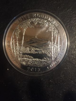 2013 5 Oz Silver Atb White Mountain National Park,  Nh America The Coin photo