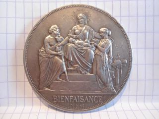 1898 French Silvered Bronze Medal By Oudine - Bienfaisance photo