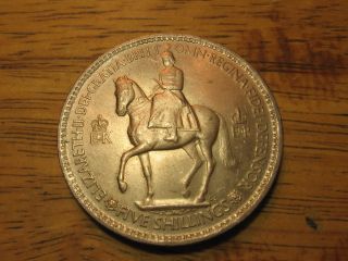 1953 Great Britain - Five Shillings,  Coronation Crown Coin photo