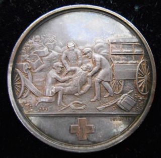 France - 1870 - 71 - Red Cross - Siege Of Paris - Ambulances Comity - Silver photo