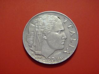 Italy 20 Centesimi,  1941,  Wwii Coin photo