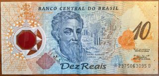 2000 Brazil 10 Reais Polymer Banknote photo