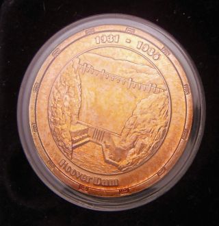 2003 Hoover Dam 1931 - 1935 Solid Copper Medal.  Winged Figures Of The Republic photo
