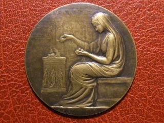 Art Nouveau Woman Seated In Front Of An Scarifies Urn Rare 1913 Medal Yencesse photo