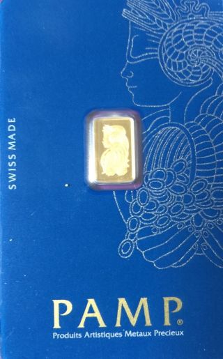 1 Gram Pamp Suisse 999.  9 Fine Gold Bar photo