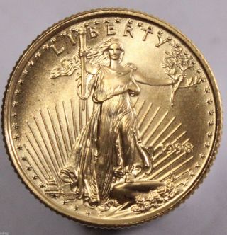 1998 $5 1/10th Oz American Eagle Gold Bullion.  999 Fine - Unc 72336 photo