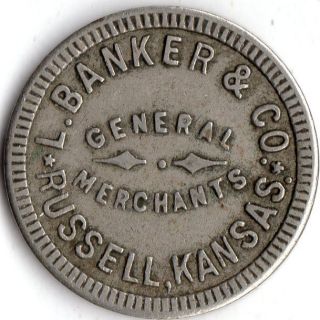 Russell Kansas L.  Banker & Company Merchant Good For Trade Token photo