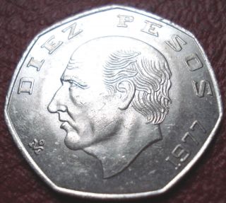 1977 Mexico 10 Pesos In Au - Uncirculated photo