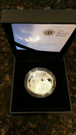 2012 Alderney Titanic Royal Silver Proof E5 Silver Collectors Coin photo