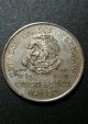 1953 Mexico Cinco Pesos Coin.  720 Silver 200 Year Anniversary Ano De Hidalgo Mexico photo 3