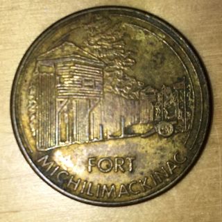 Bronze Mackinac Bridge Medal,  Mackinaw City,  Michigan photo