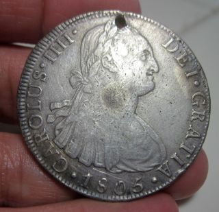 1805 Jp (lima - Peru) 8 Reales (silver) - - Colonies - - - - photo