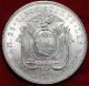 Uncirculated 1944 Ecuador 5 Sucres Silver Foreign Coin S/h South America photo 1