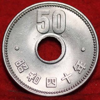 Uncirculated 1965 Japan 50 Yen Foreign Coin S/h photo