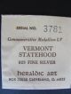 Rare 55 Vermont Statehood Ms69 Heraldic Art Medal W/envelope & Literature Exonumia photo 1