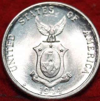 Uncirculated 1944d Philippines 20 Centavos Silver Foreign Coin S/h photo