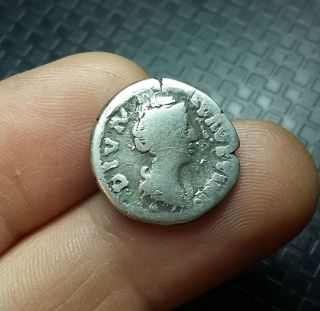 Antique Coin Silver Diva Faustina Roman Denarius Ad 138 - 141 0715.  Ca photo