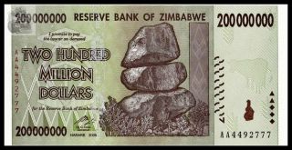 Zimbabwe 2 Trillion Dollars,  2008 Unc photo
