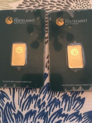 5 Gram Perth.  9999 Gold Bar With Assay Certificate photo