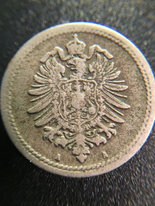 1874 German 5 Pfenning Coin photo