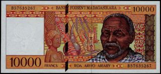 Madagascar Banky Foiben ' I 10000 Francs Nd (1995) Xf,  P 79b Banknote photo