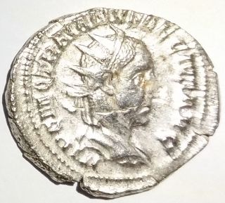 Ancient Roman Silver Coin Trajan Decius 249 - 251 Ad Abvndantia photo