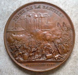 Historic Copper Medal,  14 July 1789 Capture Of Bastille,  Prise De La Bastille photo
