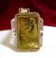 999.  9 Fine Gold Engelhard Bar 2.  5 Grams Ingot Pendant In 14k Gold Frame Bezel Gold photo 3