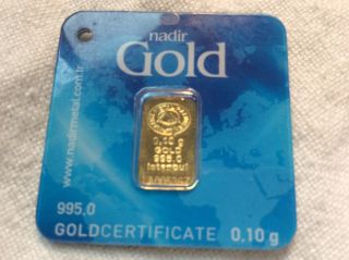 . 995 Gold - 0.  10 G Istanbul - Nadir Metal Rafineri - Gold Bar - Pm - 562 photo