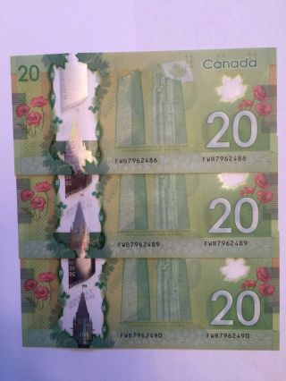 2013 Series Canada 20 Dollars Polymer Bank Note,  Money Bill Unc 1x photo