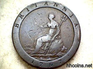 Great Britain George Iii 1797 Penny,  Vf photo