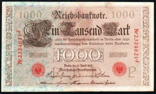 Germany 1000 Mark 1910 - Series: 2324621jp - 