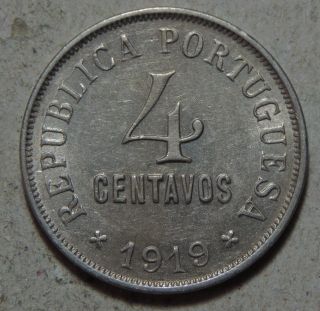 Portugal 4 Centavos 1919 Km 566 Nickel 203 photo
