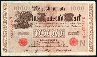 Germany 1000 Mark 1910 - Series: 3302075hn - 