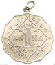 1 Anna British India 1914 Antique Coin Made Into Medal Pendant - George V King Exonumia photo 2