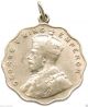 1 Anna British India 1914 Antique Coin Made Into Medal Pendant - George V King Exonumia photo 3
